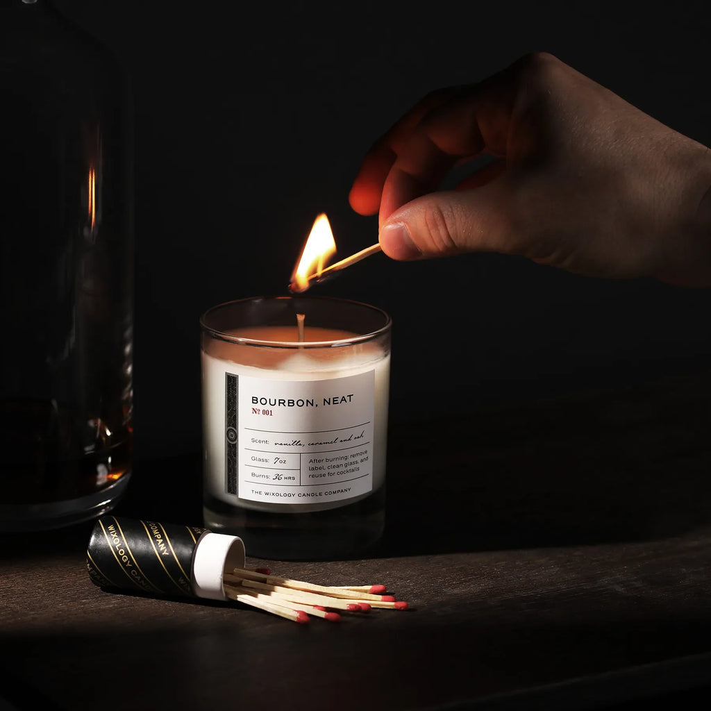 Bourbon, Neat Candle (7 oz. glass) - [Cigar Club] - [cigar subscription]